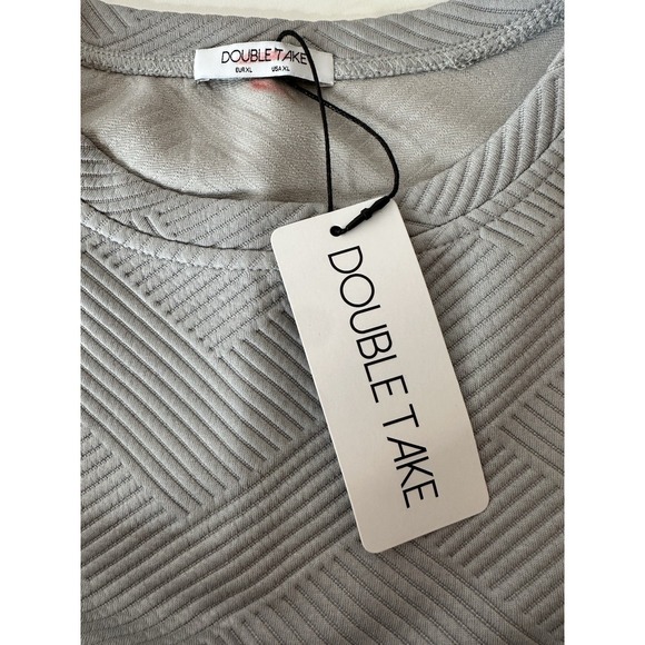 Double Take‎ Womens Top Size XL Gray Short Sleeve Stretch Relaxed New - Picture 4 of 9